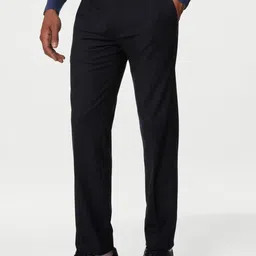 Marks & Spencer Men Textured Regular Fit Chinos Trousers-image-72