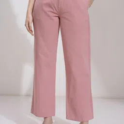 CHIC BY TOKYO TALKIES Women Cotton Flared Regular Trousers-picture-2