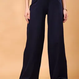 SCORPIUS Women Mid-Rise Flared Wide Leg Trousers-image-22