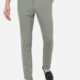 JADE BLUE Men Mid-Rise Pure Cotton Trousers-image-70