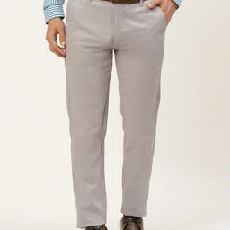 SOJANYA Men Grey Textured Formal Trousers-image-35