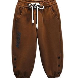 StyleCast x Revolte Boys Brown Printed High-Rise Easy Wash Cotton Joggers Trousers-image-44