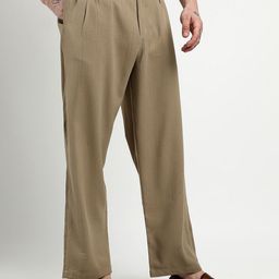 Campus Sutra Men Comfort Easy Wash Pleated Trousers-image-56