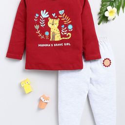 Toonyport Kids Printed Pure Cotton T-shirt With Trousers-image-86