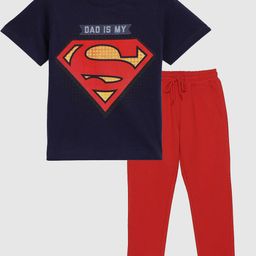 YK Justice League Boys Superman Printed T-shirt with Joggers-image-30