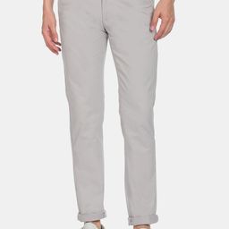 Arrow Sport Men Grey Solid Cotton Slim Fit Casual Trousers-image-65