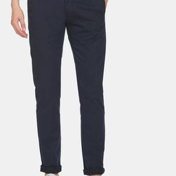 Arrow Sport Men Navy Blue Solid Cotton Slim Fit Casual Trousers-image-117