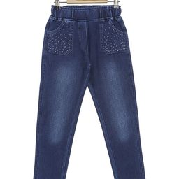 Peppermint Girls Classic Flat-Front Faded High-Rise Denim Cotton Culottes-image-9
