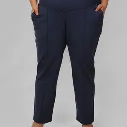 Amydus Women Plus Size Slim Fit High-Rise Trousers-image-37