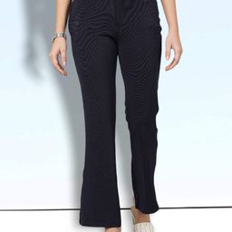 FITHUB Women Regular Fit High-Rise Cotton Bootcut Trousers-image-49