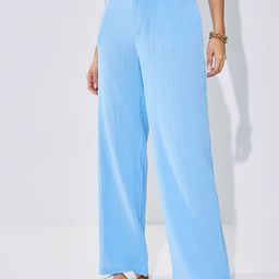 Styli Women High Rise Wide Leg Textured Trousers-image-78