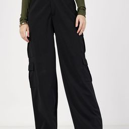 SASSAFRAS Women Plain Flat-Front High-Rise Cargos-55