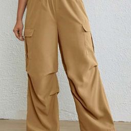 BROADSTAR Women Baggy Fit Parachute Trousers-image-16