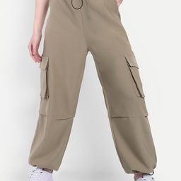 BROADSTAR Women Loose Fit Parachute Trousers-image-67
