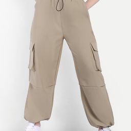 BROADSTAR Women Smart High-Rise Parachute Trousers-image-81