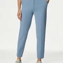 Marks & Spencer Women Tapered Fit High-Rise Trousers-29