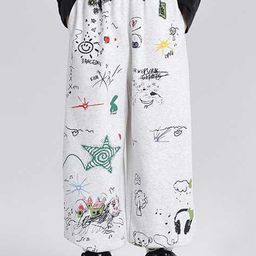 LULU & SKY Boys Floral Printed Tapered Fit High-Rise Trousers-image-78