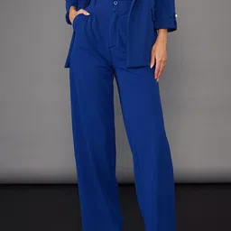 SASSAFRAS worklyf Straight Fit High Rise Pleated Plain Parallel Trousers-image-95