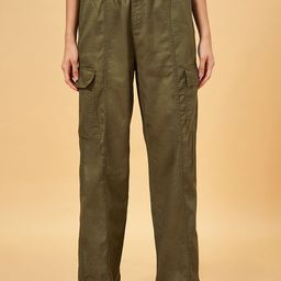 Honey by Pantaloons Women Flared High-Rise Cargo Trousers-image-50