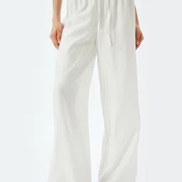 Koton Women Regular Fit High-Rise Parallel Trousers-image-14