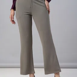 FITHUB Women Loose Fit High-Rise Bootcut Trousers-image-9
