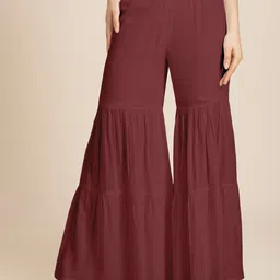 Moomaya Women Loose Fit High-Rise Trouser-image-38