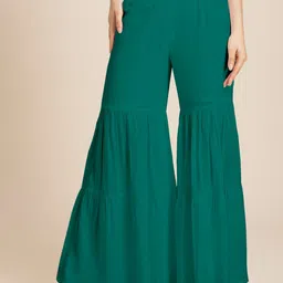 Moomaya Women Plain Loose Fit High-Rise Parallel Trousers-image-97