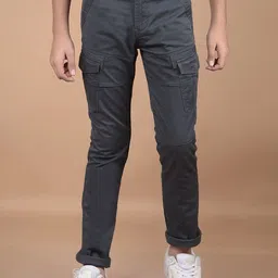 Crimsoune Club Boys Smart Slim Fit Cargos Trousers-image-109