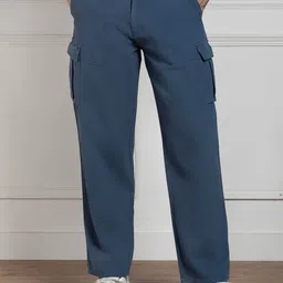 Dennis Lingo Men Loose Fit Cargos Trousers-image-17