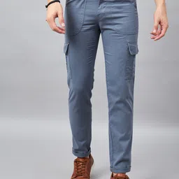 STUDIO NEXX Men Relaxed Straight Leg Straight Fit Pure Cotton Cargos Trousers-image-30