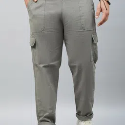 STUDIO NEXX Men Plus Size Relaxed Straight Leg Straight Fit Cotton Cargos Trousers-picture-26