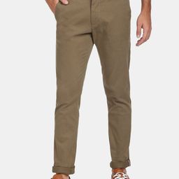 Arrow Sport Men Brown Solid Cotton Slim Fit Regular Trousers-image-39