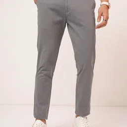 HIGHLANDER Grey Men Tapered Fit Chinos Trousers-image-79