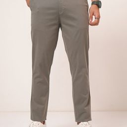 HIGHLANDER Grey Men Tapered Fit Chinos Trousers-image-83