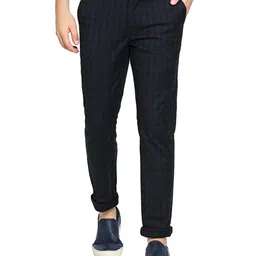 Basics Men Tapered Fit Mid-Rise Checked Cotton Trouser-image-53