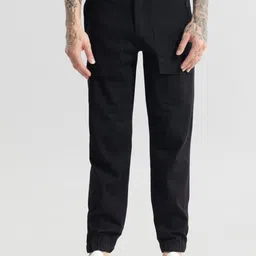 Snitch Men Smart Loose Fit Cotton Chinos Trousers-picture-6
