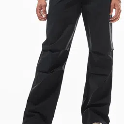 Bewakoof Men Black Mid Rise Plain Cotton Parachute Oversized Cargos-image-67