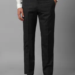 Louis Philippe Men Checked Slim Fit Formal Trousers-image-99