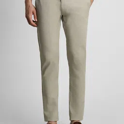 Peter England Casuals Men Skinny Fit Textured Self Design Trousers-image-53