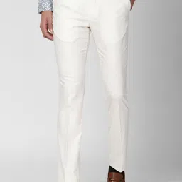 V Dot Men White Solid Skinny Fit Trousers-image-49