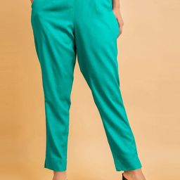 SUTI Women Regular Fit Mid-Rise Cropped Trousers-38