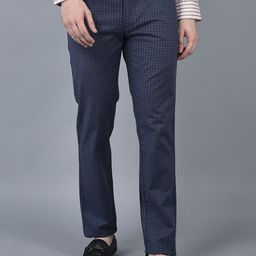 CANOE Men Checked Smart Cotton Trousers-image-42