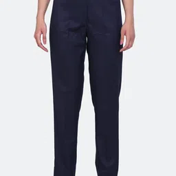 PowerSutra Women Navy Blue Smart Trousers-picture-49