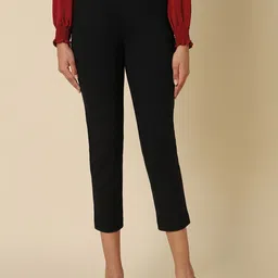 Allen Solly Woman Women Mid-Rise Plain Regular Cropped Trousers-image-48