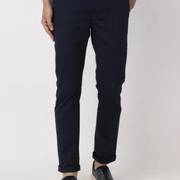 Blackberrys Men Cotton Flat-Front Mid-Rise Slim Fit Trouser-image-64