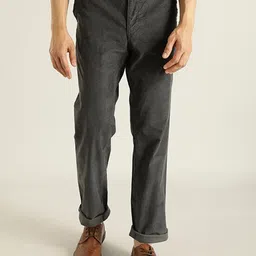 Indian Terrain Men Brooklyn Mid-Rise Slim Fit Pure Cotton Trousers-picture-27