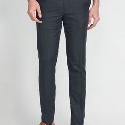 Arrow Men Windowpane Checks Autoflex Trousers-image-82