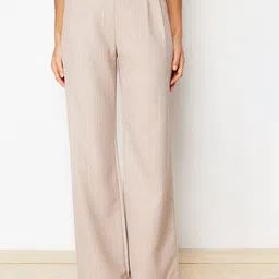 Trendyol Women Striped Parallel Trousers-image-63