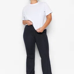 Trendyol Women Plus Size Striped Bootcut Trousers-19