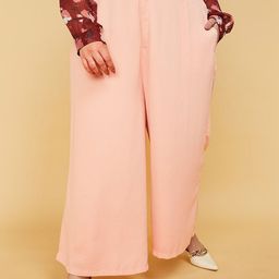 max Women Plus Size Mid-Rise Parallel Trousers-91